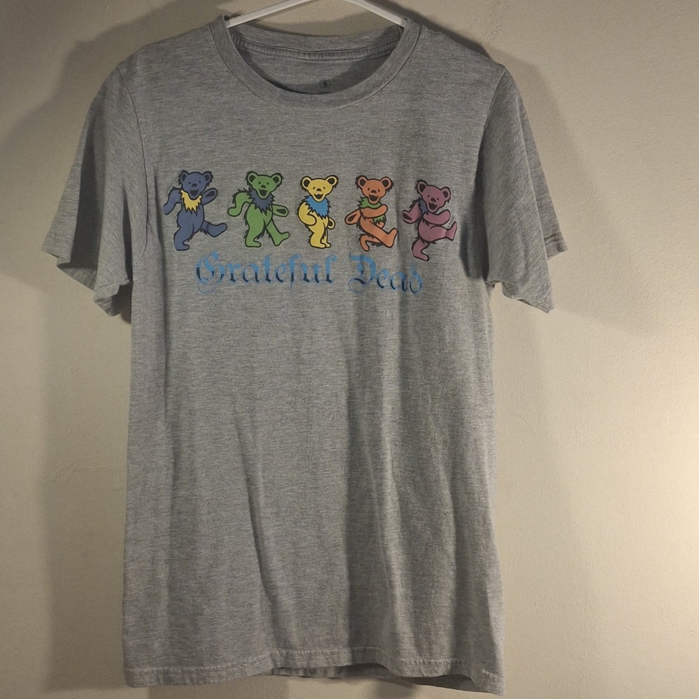 Grateful Dead Women"s Light Heather Gray Short Sleeve Dancing BearTee Size S